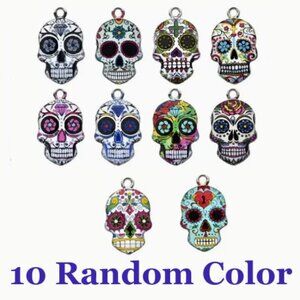Colorful Skull Charms. 10 Charms.